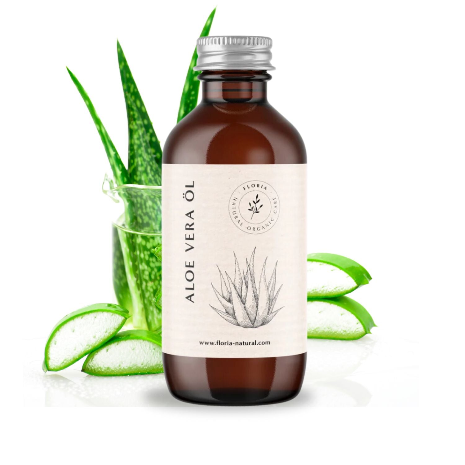 BIO Aloe Vera Öl kaltgepresst 100ml I Das Schutzöl für natürliche Haut –  FLORIA