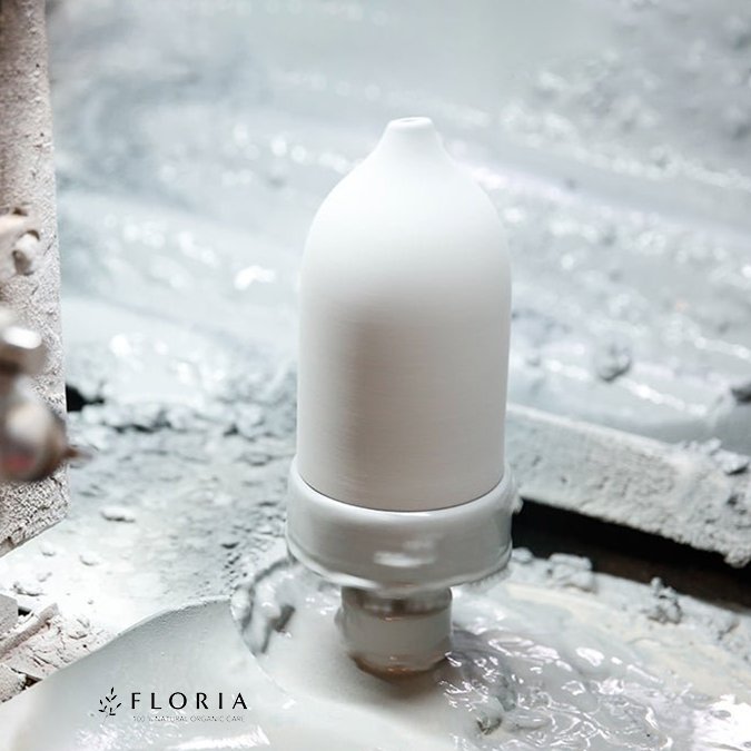 Handgefertigter Ultraschall Aroma Diffuser Keramik I White PREMIUM EDITION I Für Deine Wellness & Entspannung - FLORIA -