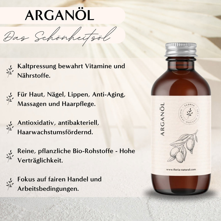 Arganöl kaltgepresst BIO 100ml - FLORIA - FB001