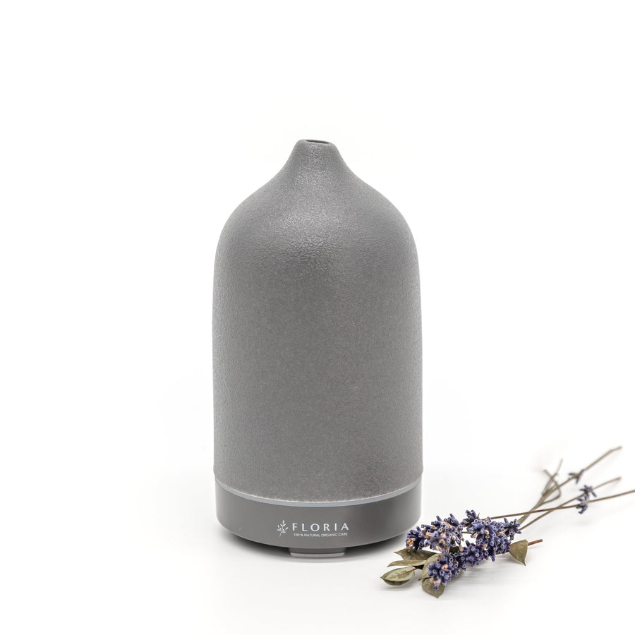 Handgefertigter Ultraschall Aroma Diffuser Keramik I Charcoal PREMIUM EDITION I Für Deine Wellness & Entspannung - FLORIA -