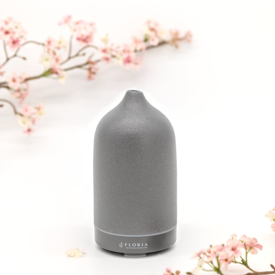 Handgefertigter Ultraschall Aroma Diffuser Keramik I Charcoal PREMIUM EDITION I Für Deine Wellness & Entspannung - FLORIA -