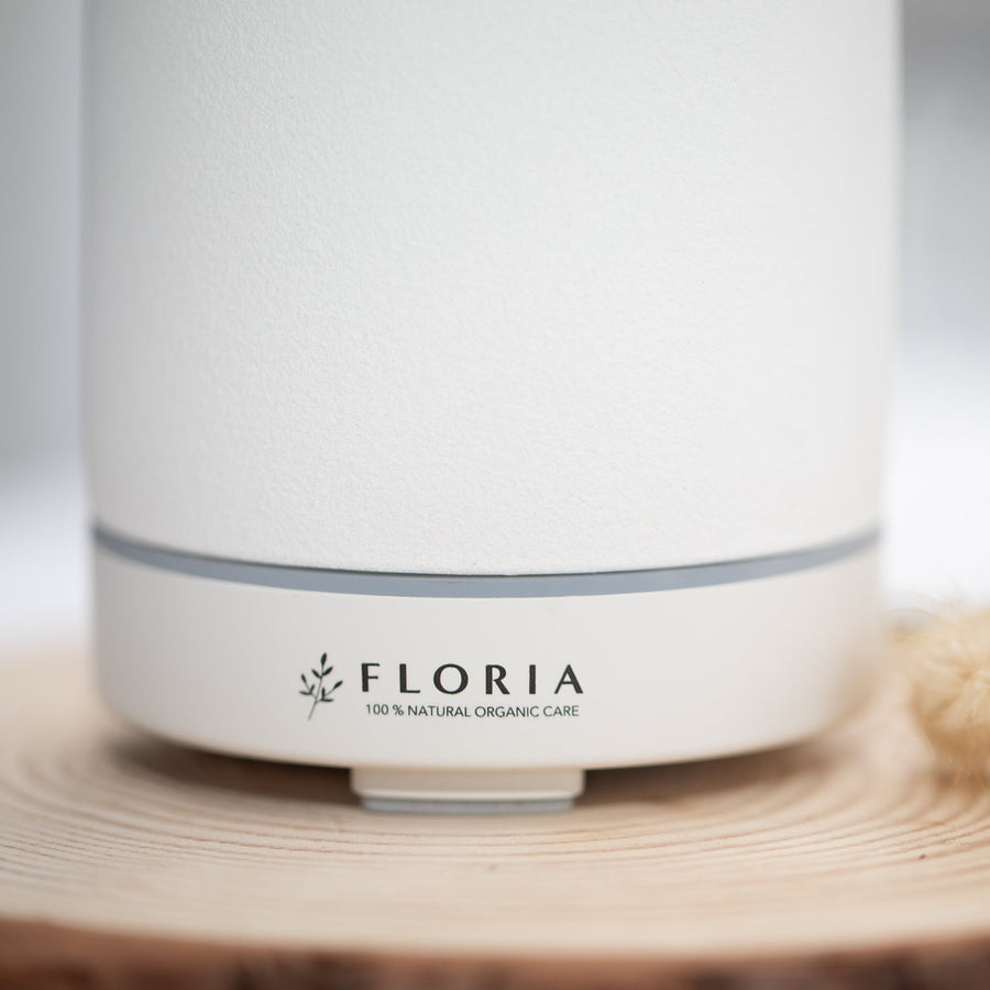 Handgefertigter Ultraschall Aroma Diffuser Keramik I White PREMIUM EDITION I Für Deine Wellness & Entspannung - FLORIA -