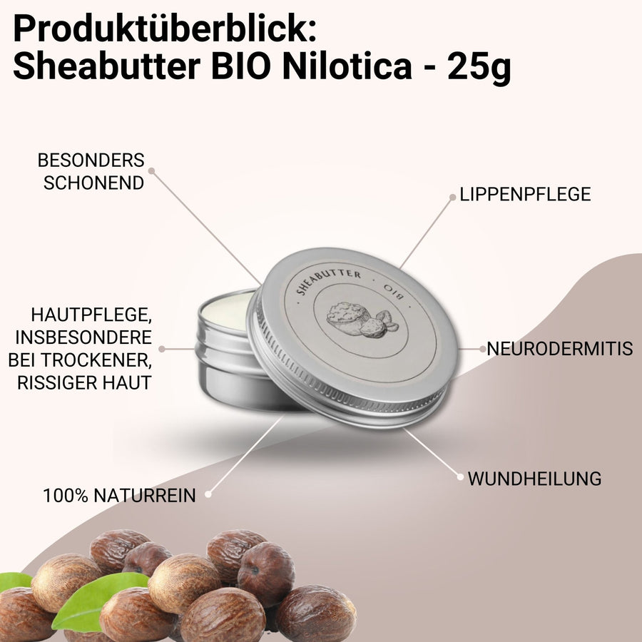 Sheabutter BIO Nilotica 25g - Die kostbare Pflege aus Afrika | Schonend raffinierte Premium-Qualität - FLORIA - FB011