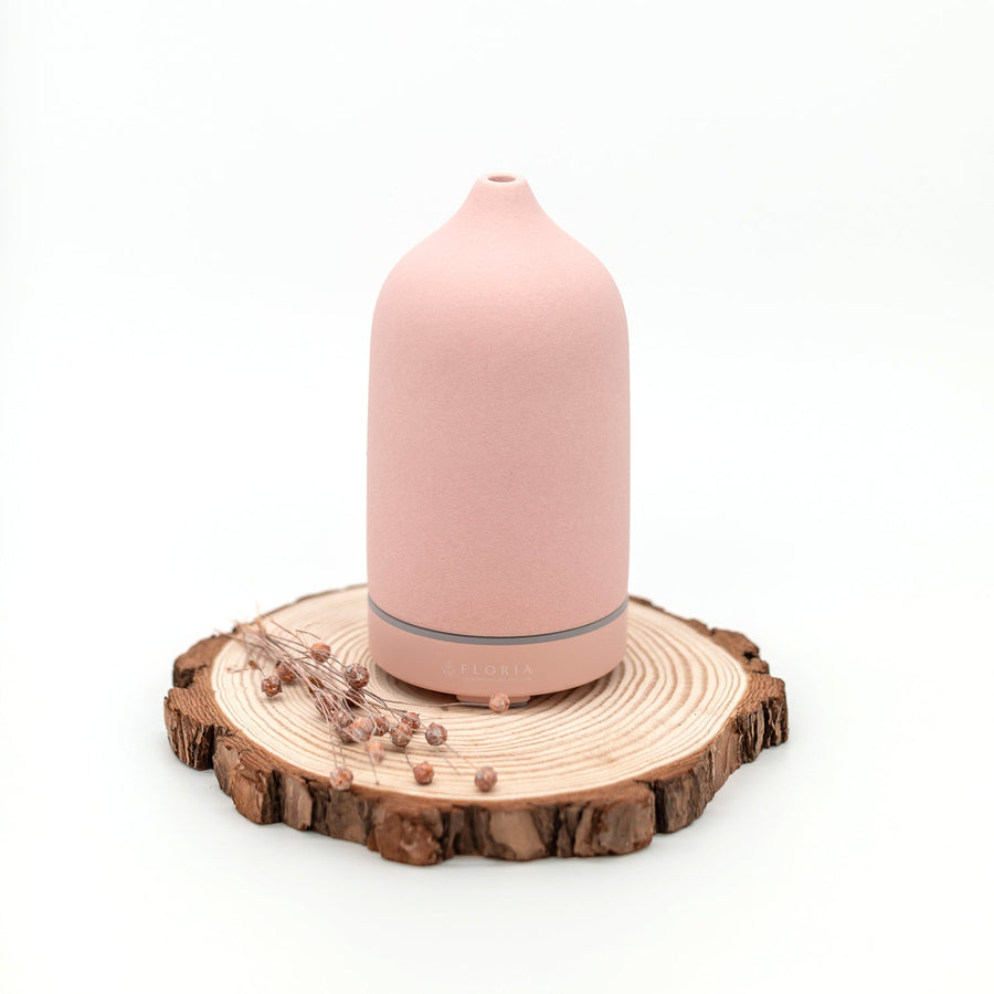 Ultraschall Aromaöl Keramik Diffuser - Brush - zart rosa - FLORIA - FD007