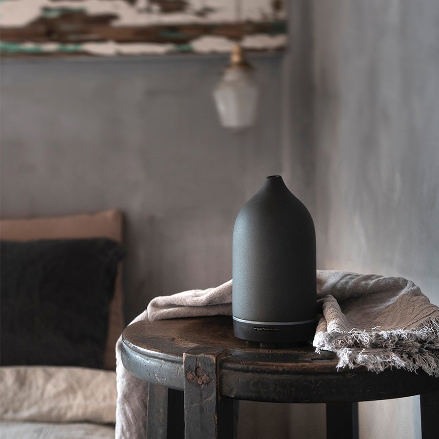 Ultraschall Aroma Keramik Diffuser - schwarz - FLORIA - FD002